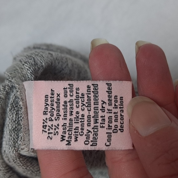 Juicy Couture Heather Grey Pullover Hooded Poncho Sweather Sparkle Accents - Picture 8 of 10